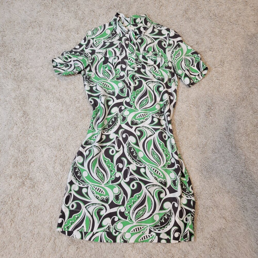 ⚜️Banana Republic Paisley Leaf Short Sleeve 100% Silk Dress⚜️